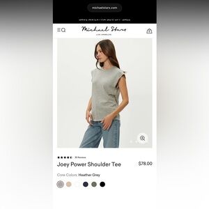 Michael Stars Gray Sleeveless V-Neck Tank